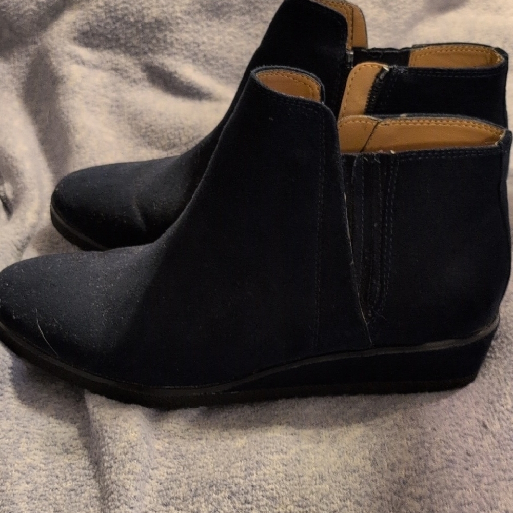 Franco Sarto Navy Ankle Booties